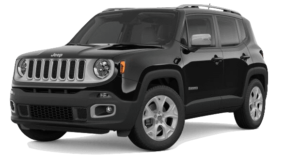 Black Jeep Renegade A black Jeep Renegade on a transparent background