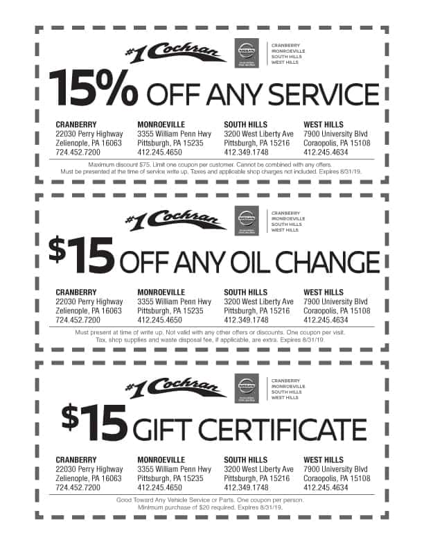 nissan printable coupons