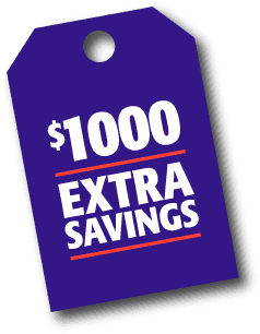$1000 extra savings tag