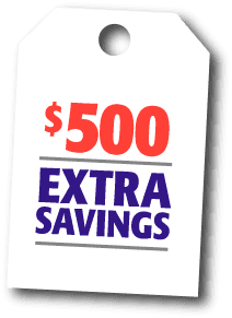 $500 extra savings tag