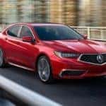 Red 2020 Acura TLX on Highway