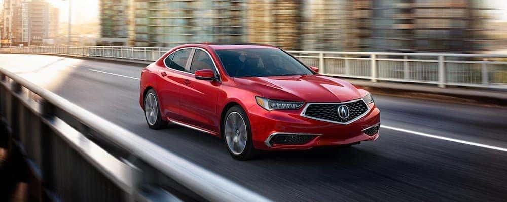 Red 2020 Acura TLX on Highway