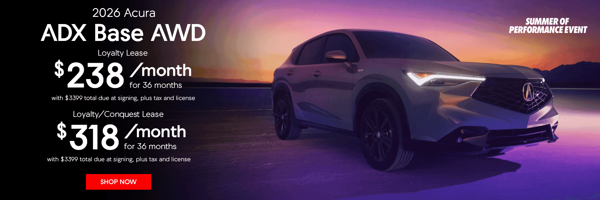 Acura ADX Lease offers