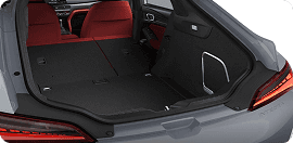 2026 Acura Integra hatchback rear cargo area with rear seats folded flat