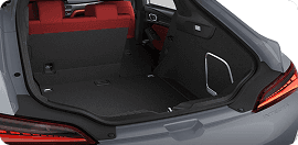 2026 Acura Integra hatchback rear cargo area with one rear seat folded