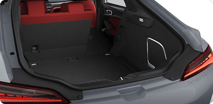 2026 Acura Integra hatchback rear cargo area with one rear seat folded