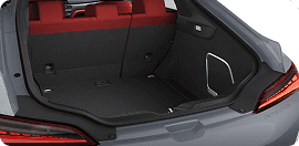 2026 Acura Integra hatchback rear cargo area with rear seats upright