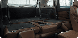2026 Acura MDX interior with second and third row seats folded flat for maximum cargo space