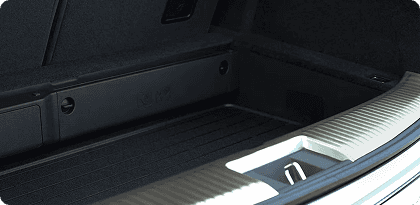 2026 Acura MDX rear cargo area showing hidden storage with smart lid stowed