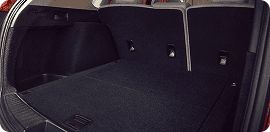 2026 Acura RDX rear cargo area with seats upright