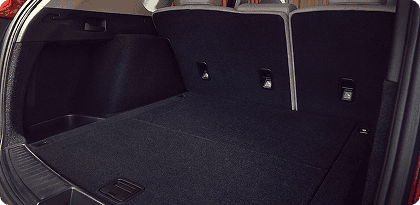 2026 Acura RDX rear cargo area with seats upright