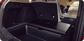 2026 Acura RDX rear cargo area with under-floor storage compartment exposed