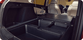 2026 Acura RDX rear cargo area showing under-floor storage with rear seat folded