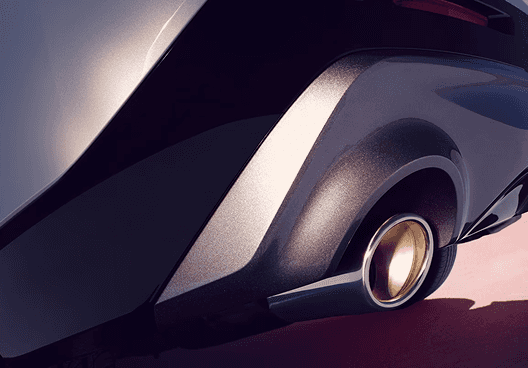Close-up of 2026 Acura ADX rear chrome exhaust tip