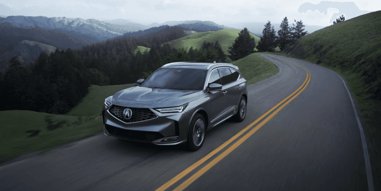 The 2026 Acura MDX with Advance Package in Liquid Carbon Metallic