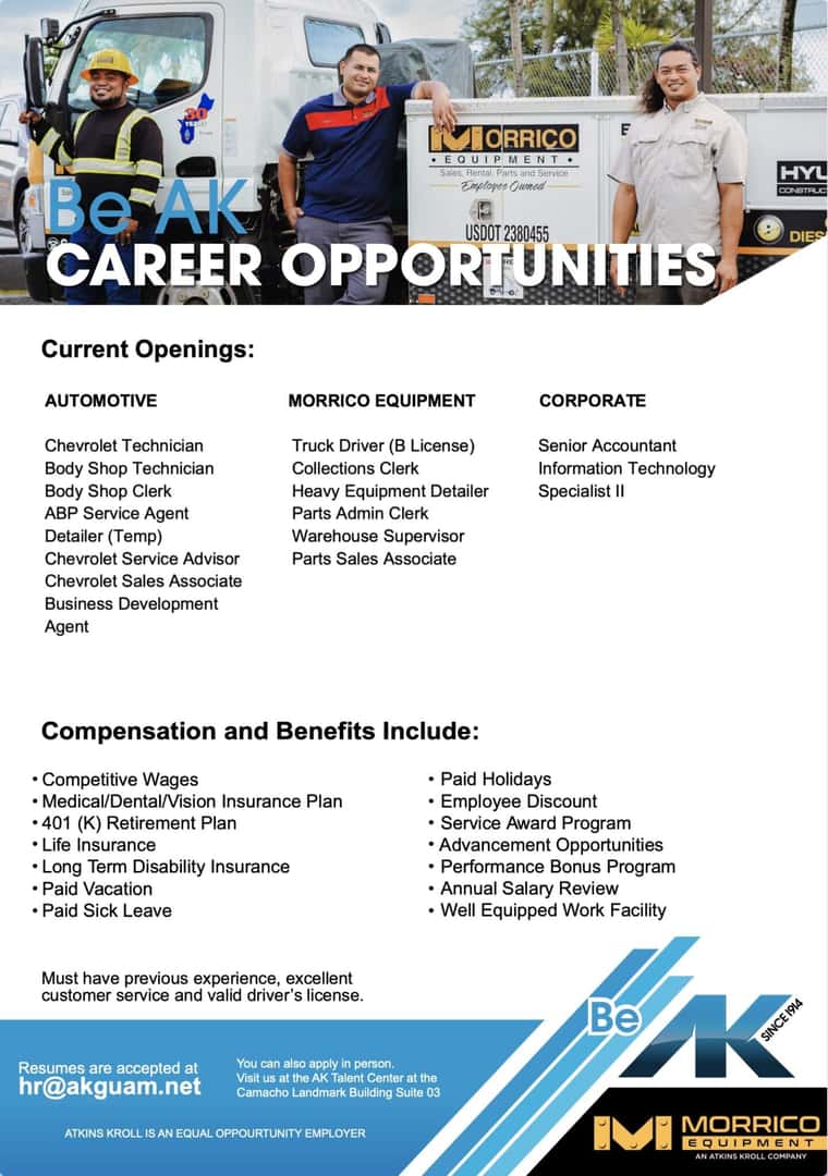 Career Opportunties and Job Openings Atkins Kroll Guam