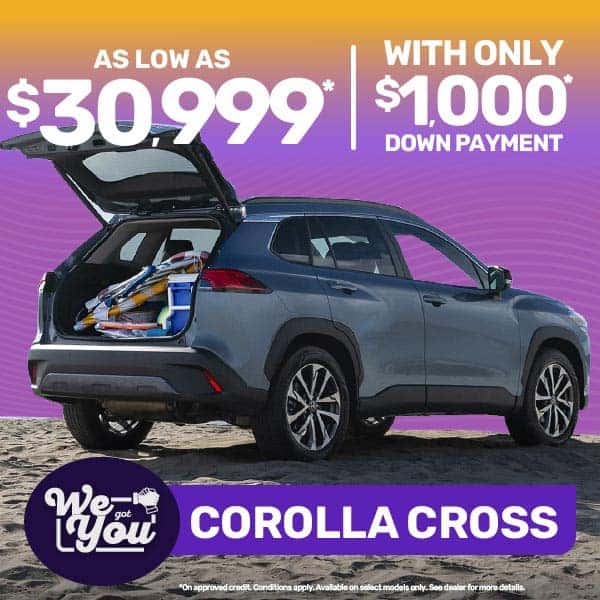 Corolla Cross as low as $30,999*