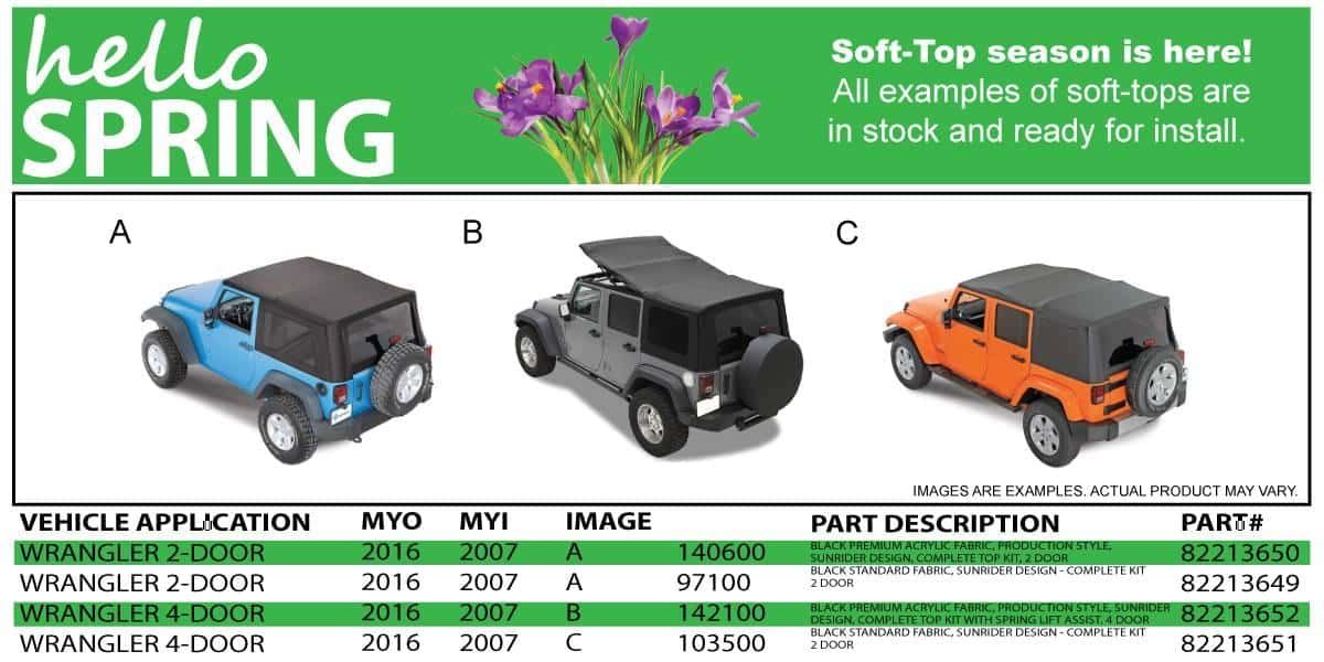 Jeep Soft Tops & Soft Top Accessories for Wrangler