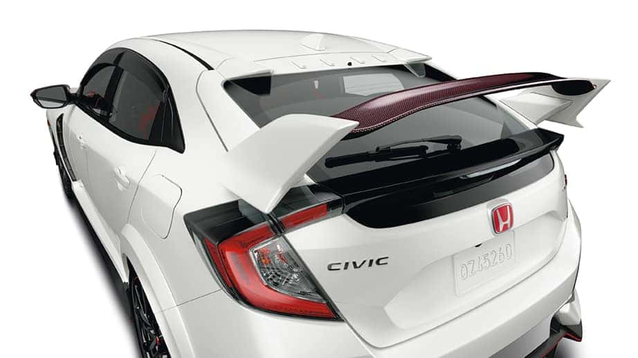 2021 Honda Civic Type R with carbon fiber wing spoiler
