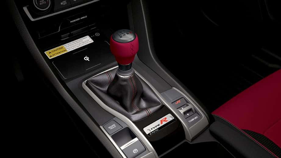 2021 Honda Civic Type R with red leather wrapped shift knob