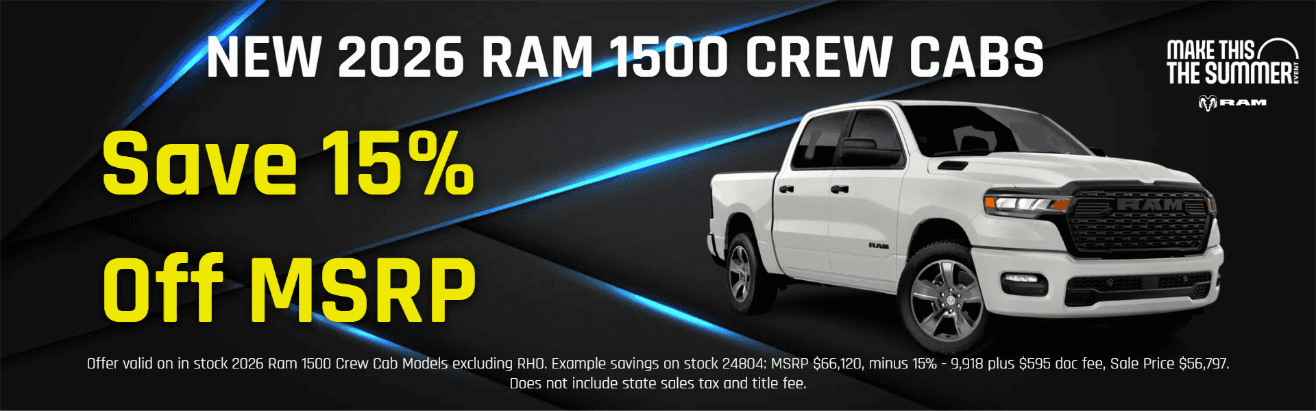 15% Off MSRP Ram 1500 Crew