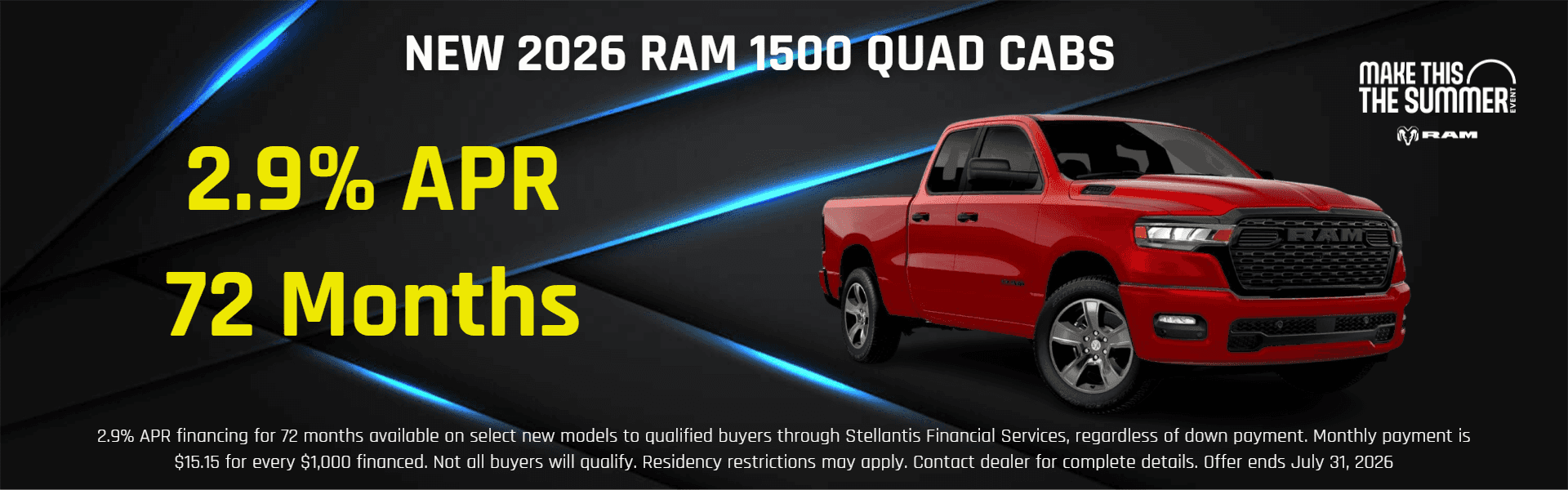 2.9% For 72 Months Quad Cabs