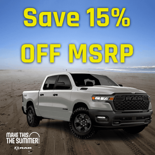 15% Off MSRP Ram 1500 Crew