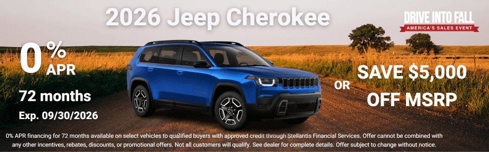 Cherokee 0% APR 72 Months