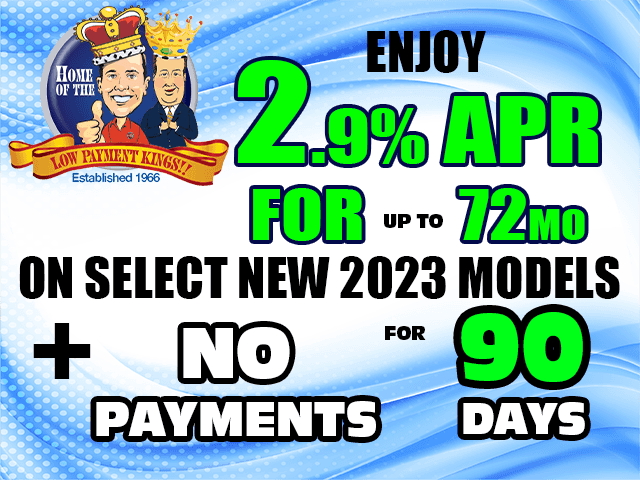 Enjoy 2.9% APR for up to 72 mo