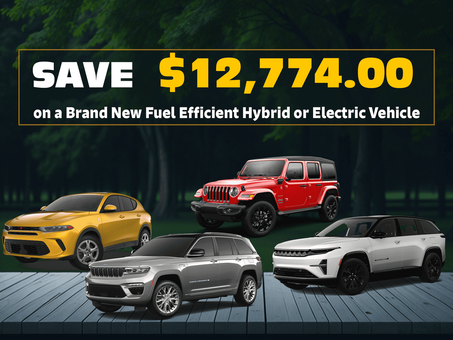 Save $12,774 on a Brand New Fuel Efficient Hybrid or Electric Vehicle