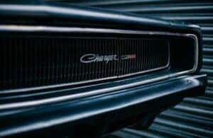 close up of dodge charger bumper