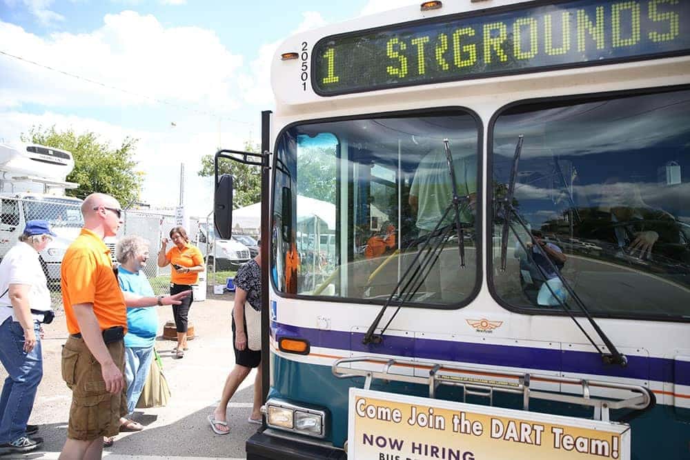 Dart Bus in Des Moines, IA being boarded