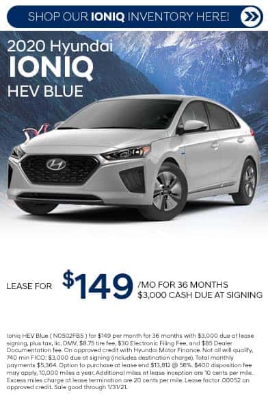 2020 hyundai ioniq specials card