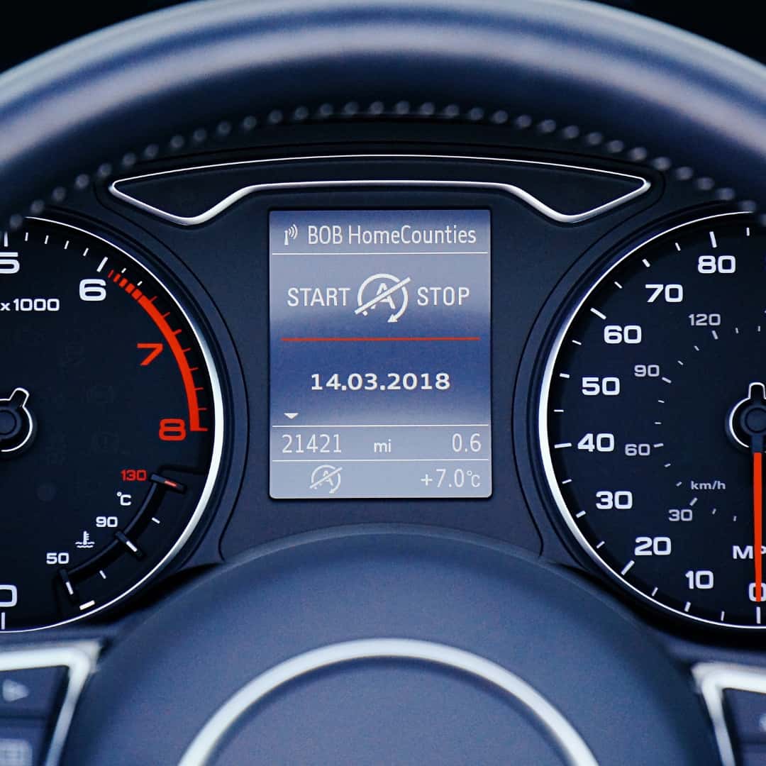 close-up of a car odometer