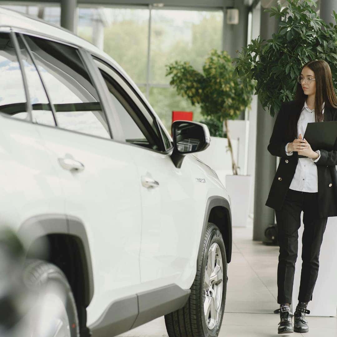 Car inside a dealership