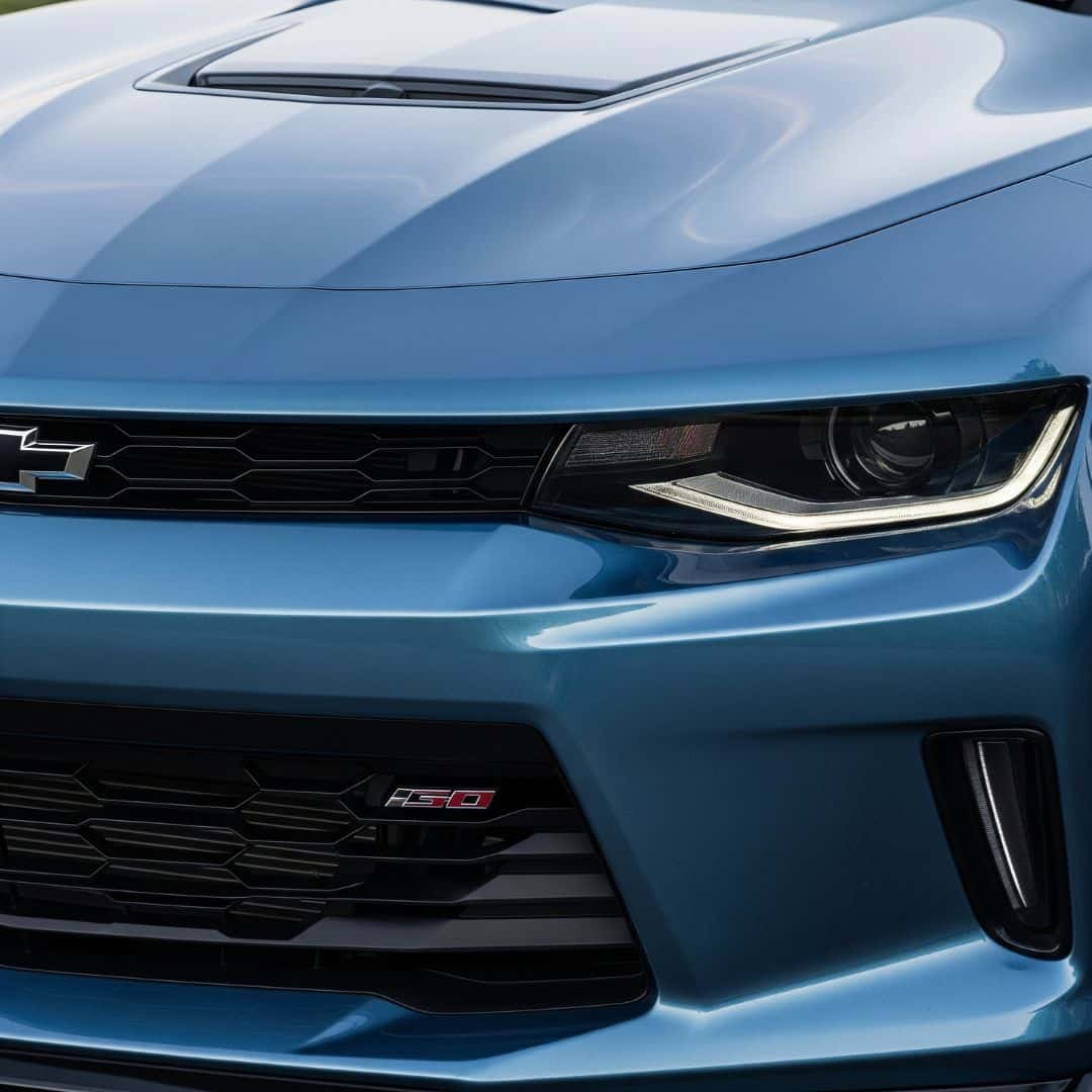 Close-up of a Chevrolet Camaro’s sleek design