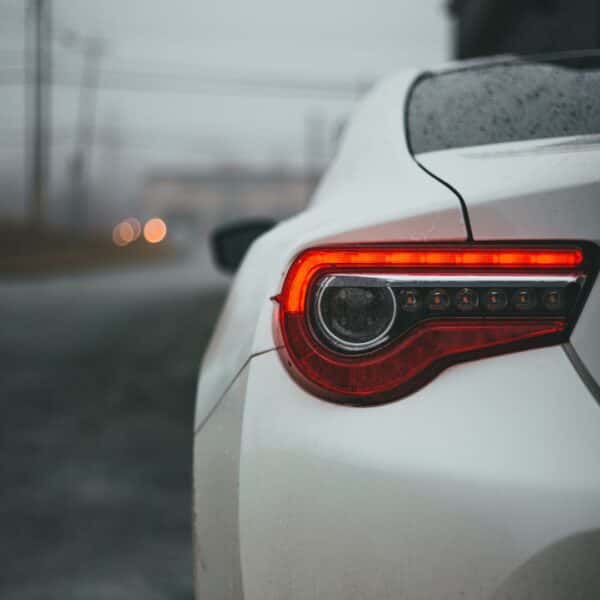 Backside of a white car