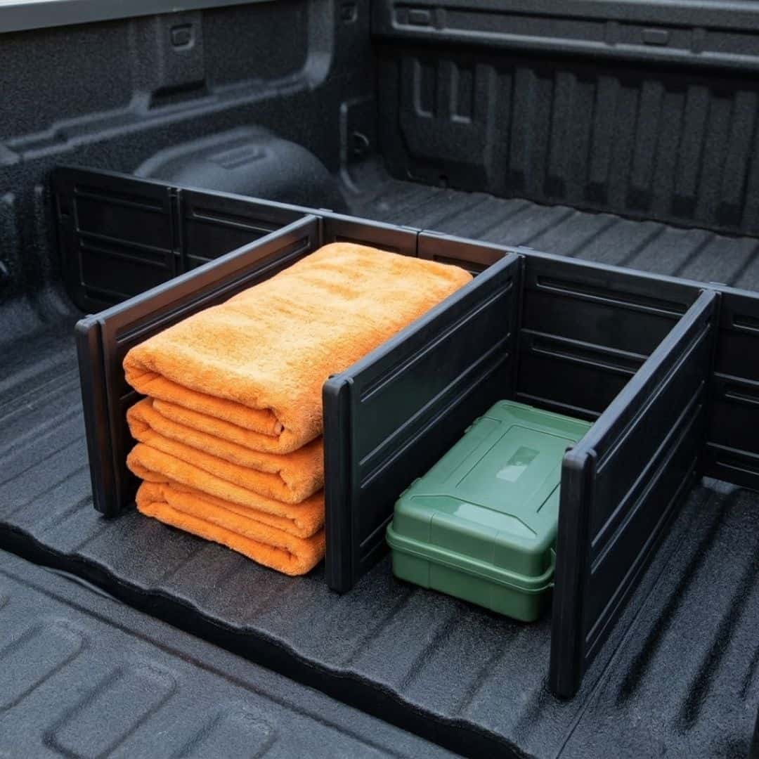 chevy colorado truck bed packed for the lake