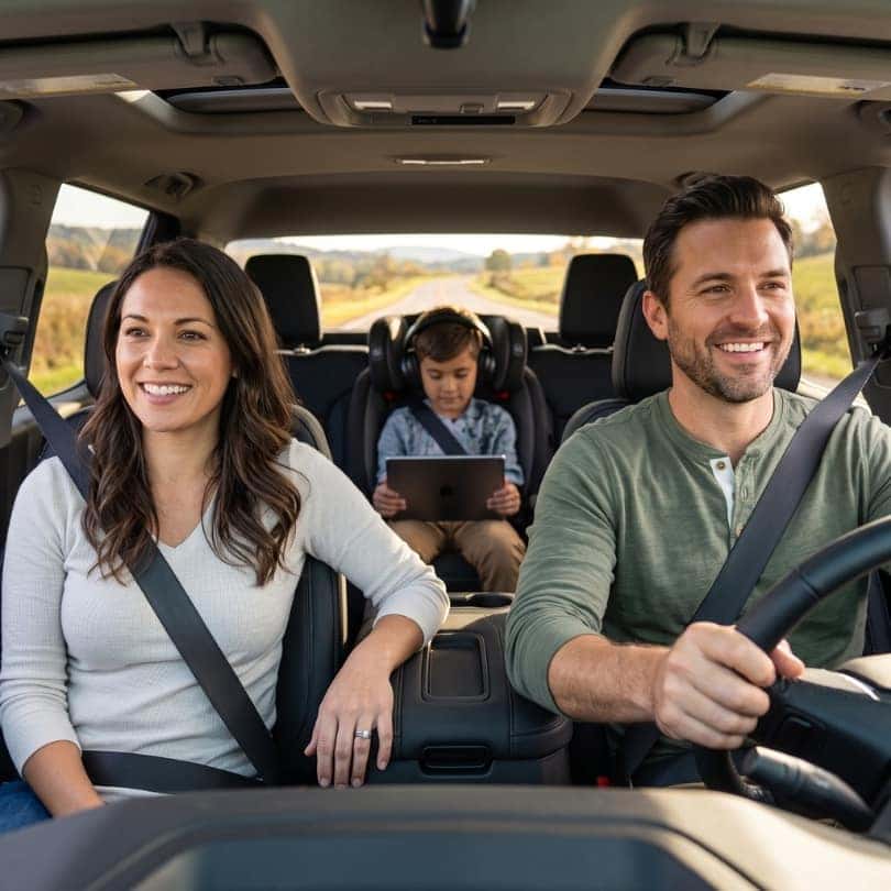A family on a road trip