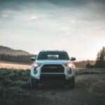parked white Toyota SUV