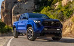Toyota Tacoma parked in the road