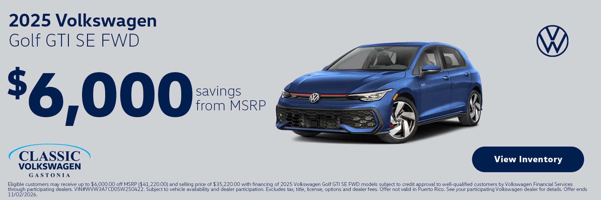 golf gti classic volkswagen gastonia north carolina
