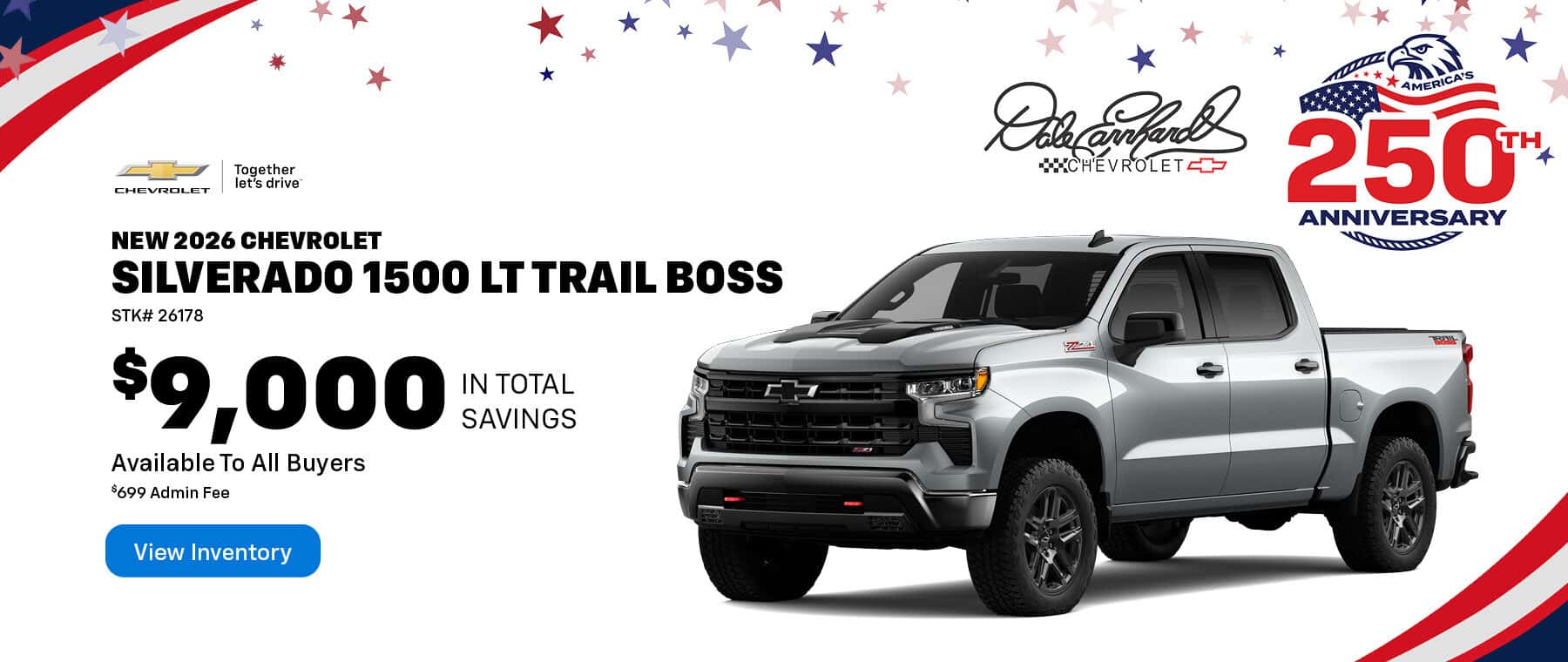 Save on a New 2026 Chevrolet Silverado 1500 LT Trail Boss