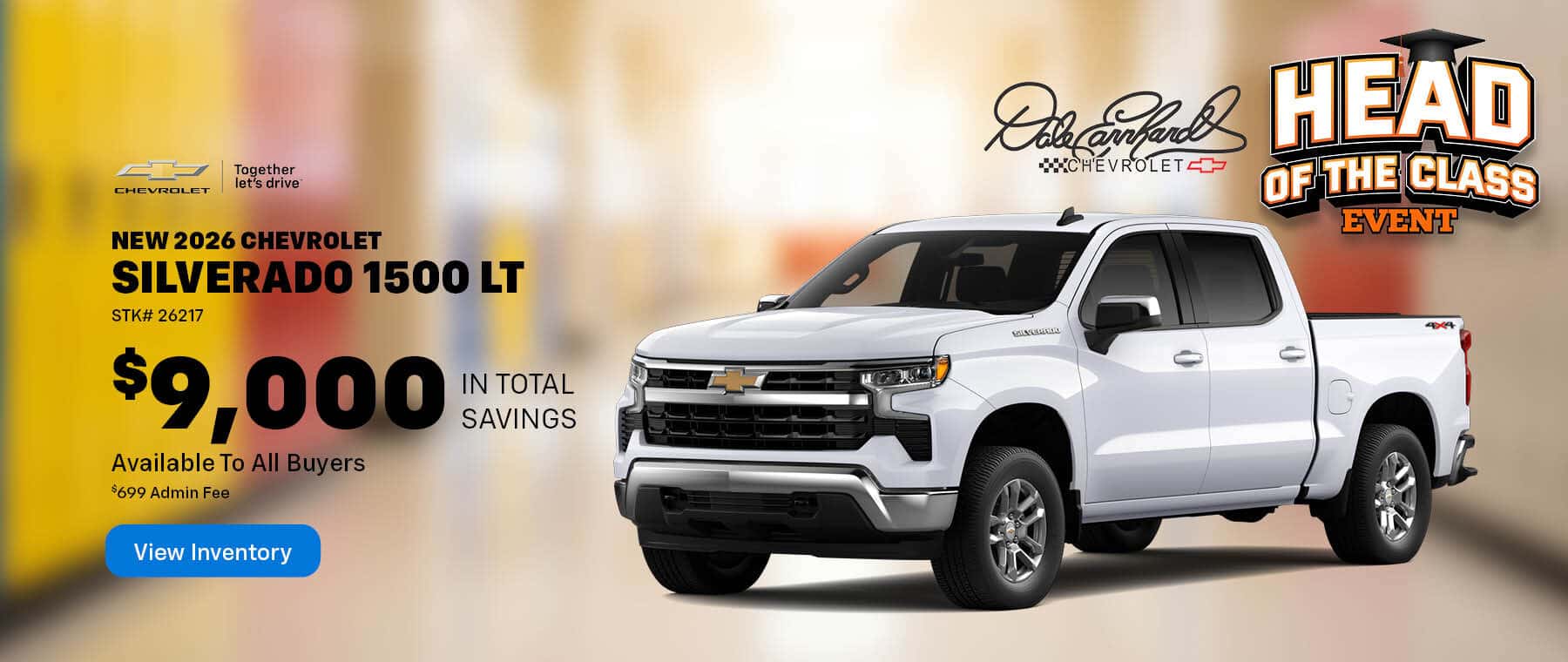 Get Up To $9,000 In Total Savings on a New 2026 Chevy Silverado 1500 LT!