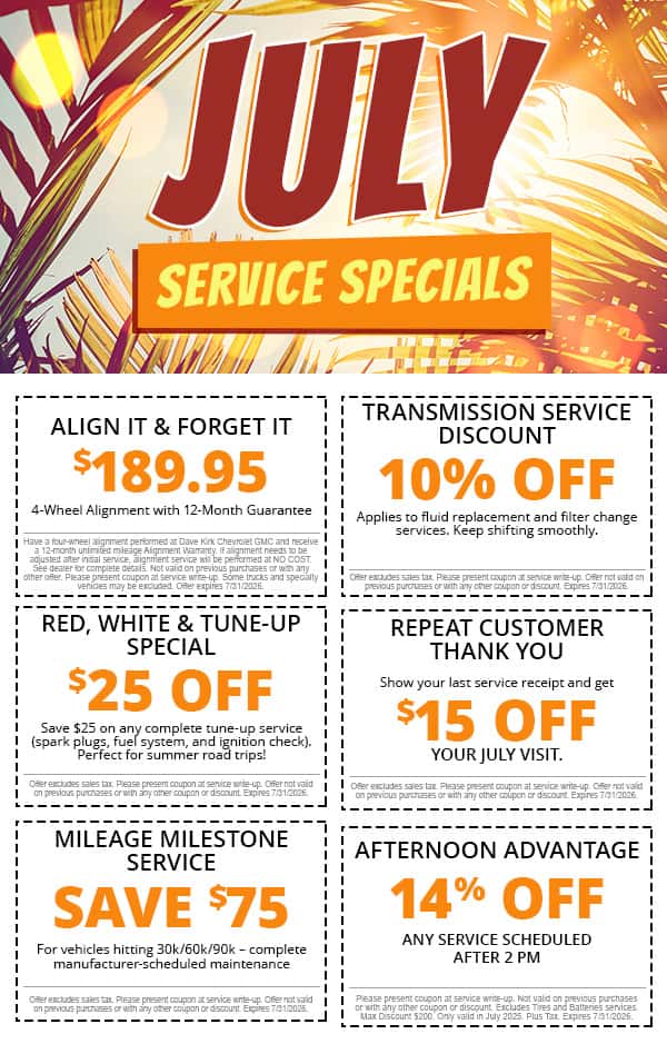 July Service Specials