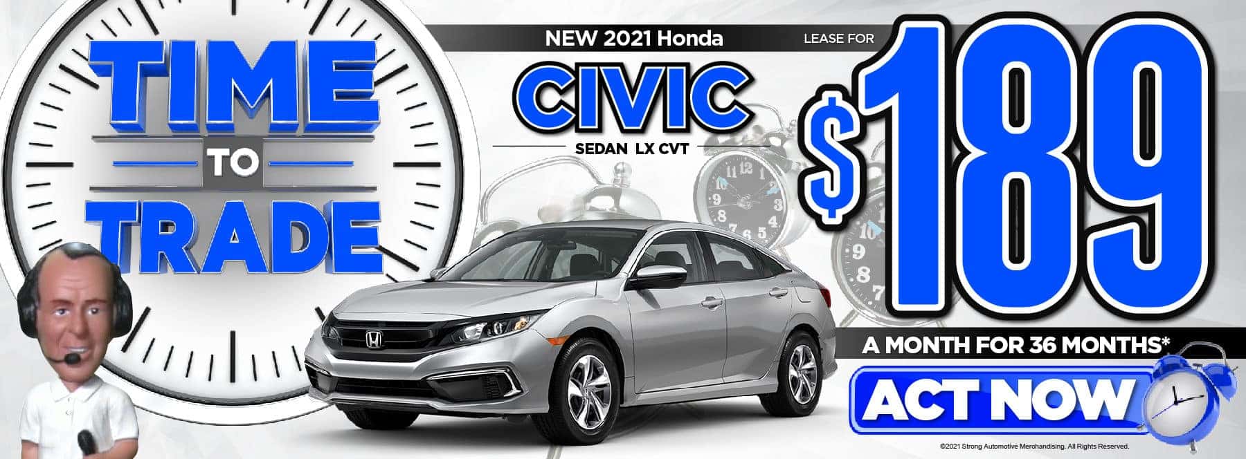 New 2021 Honda Civic LX Lease for $189/Mo* Act Now