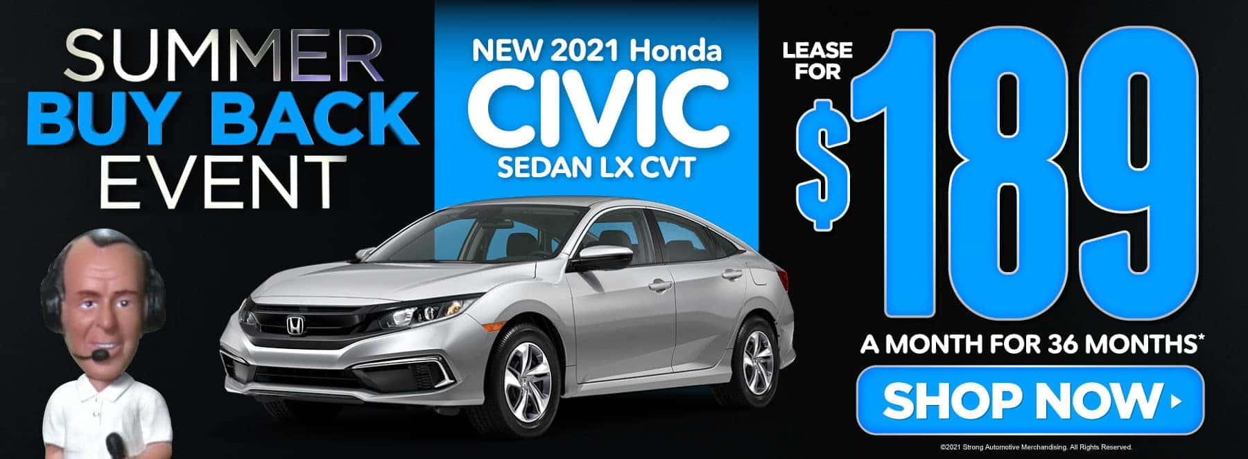 New 2021 Honda Civic - Lease for $189 a month - Shop Now