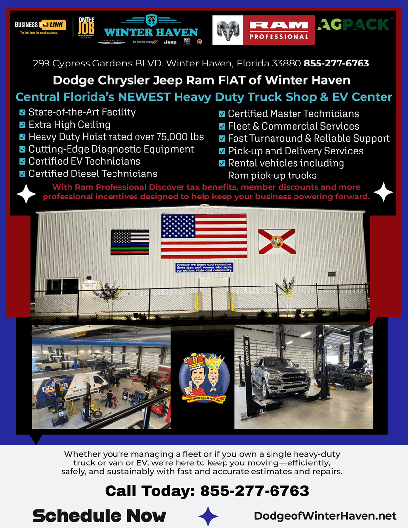All new heavy duty and electric vehicle repair shop in Winter Haven FL