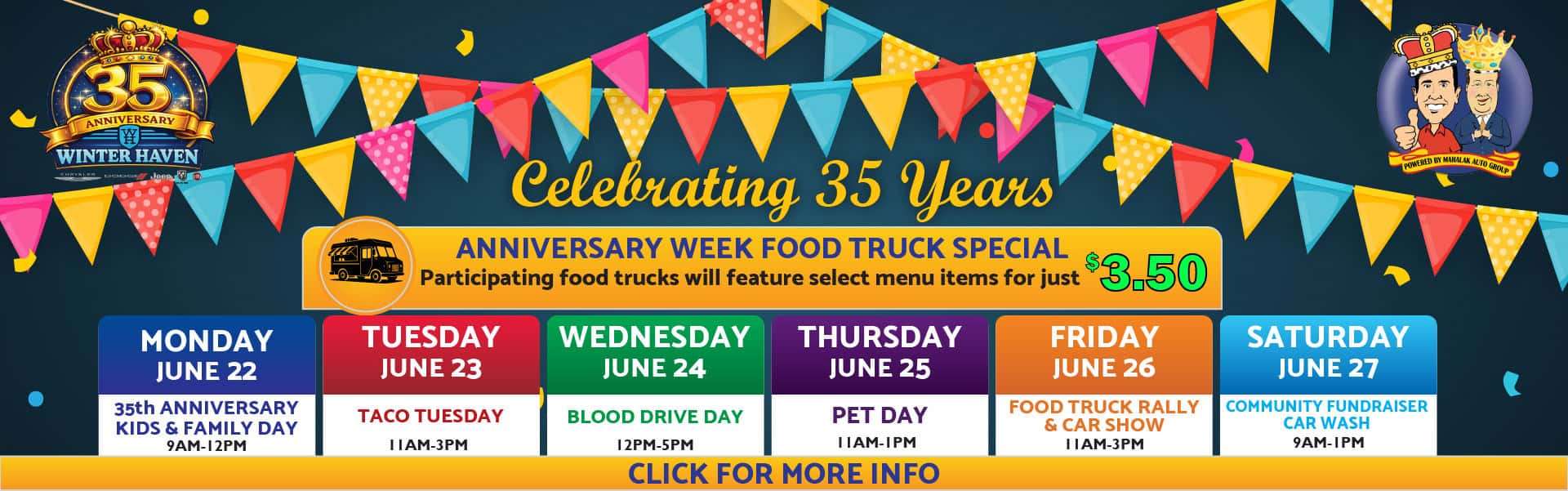35TH ANNIVERSARY WEEK LONG CELEBRATION