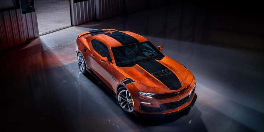 An orange 2022 Chevrolet Camaro - El Dorado Chevrolet in McKinney, Texas